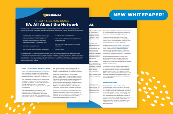 It's All About the Network - Network and Connectivity Solutions Whitepaper