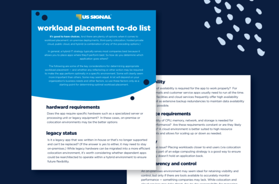 The Workload Placement To-Do List